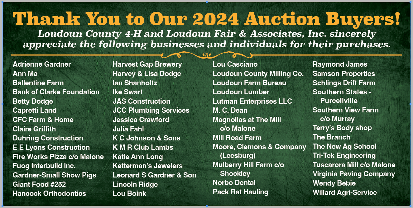 2024 Auction Buyers Thank Yous